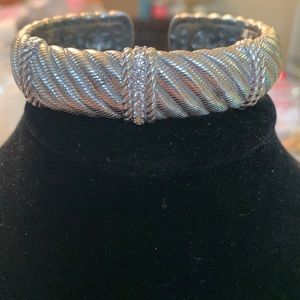 Judith Ripka silver with .36tcw diamond bracelet